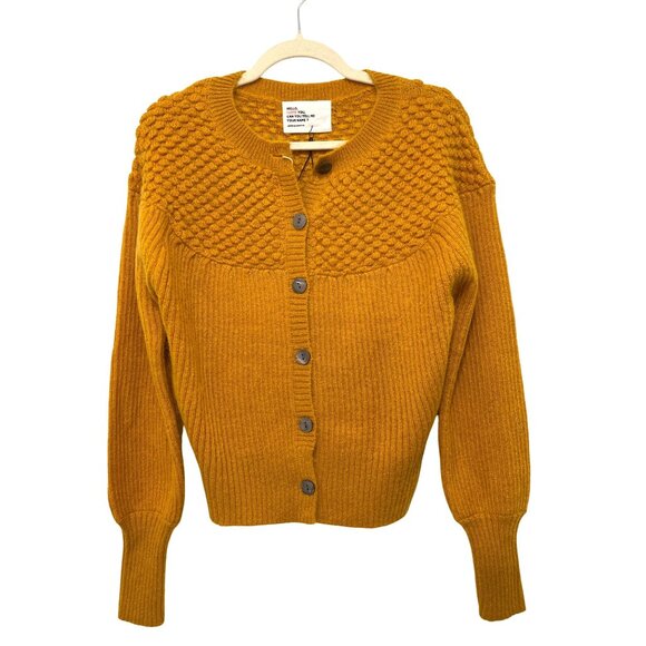 NWT Leon & Harper As Seen In French Elle Magazine Mustard Cardigan Medium - Picture 1 of 6